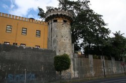 Old fort with bullet holes in the turret
