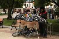 Street seller in the main square