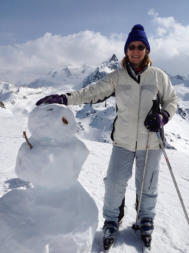 Myself and Snowman at the top of Mount Vallon, Meribel