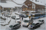 Meribel Centre in heavy snow 2014