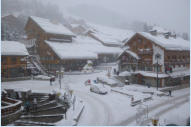 Meribel centre heavy snow 2013