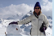 Nova with snowman 2012 at Mount Vallon