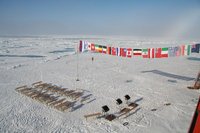 Flags of the nations of poeple on the ship