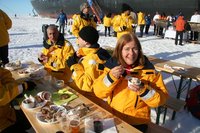 Eating ice cream at the North Pole