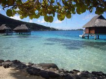 Water bungalows at the Maitai hotel