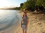 the sandy beach at Matira Point